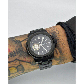 Custom Seiko Mod • Blacken Open-Heart Nautilus • 40mm